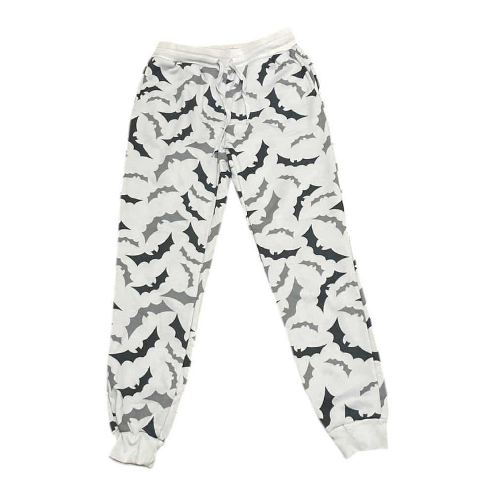 Better Together Bat Print Joggers Pants Women's Size M White‎ Black Gray
